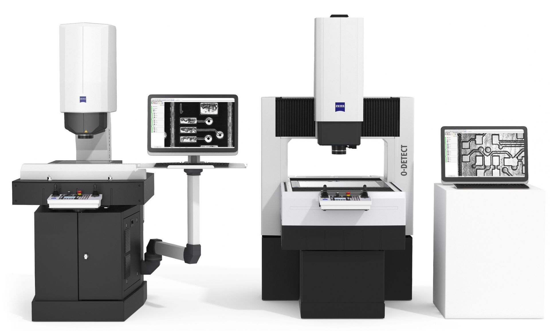 ZEISS光学式三次元座標測定機シリーズ：ZEISS O-DETECT 3/2/2（左）と、より大きな部品が測定可能な O-DETECT 5/4/3（右